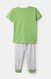 Pijama manga corta para bebé niño en tela suave color verde claro