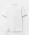 Camiseta tipo henley para niño en algodón color blanco
