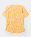 Camiseta manga corta para niño en tela suave color ocre