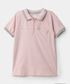Camiseta tipo polo para bebé niño en algodón color rosado