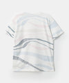 Camiseta manga corta para bebé niño en tela suave color crudo con estampado abstracto