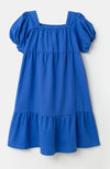 Vestido para bebé niña en lino color azul