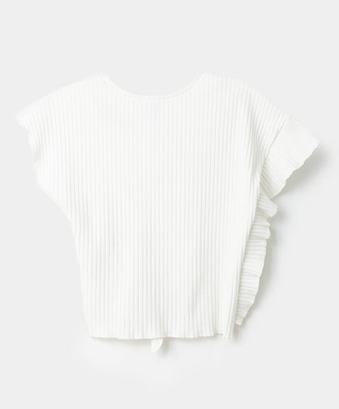 Blusa para niña en rib color blanco