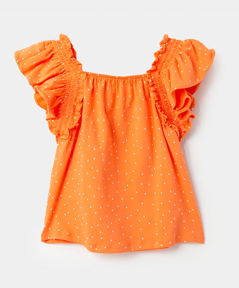 Blusa para niña en licra color naranja