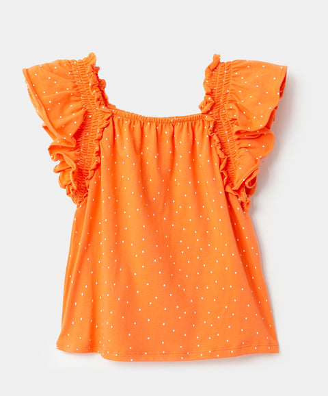 Blusa para niña en licra color naranja