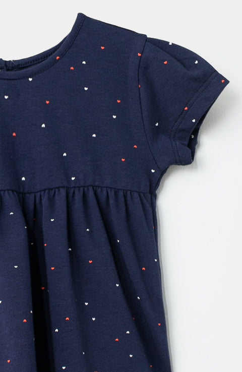 Conjunto de camiseta y short para recién nacida en licra color azul