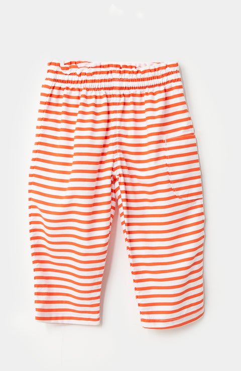 Conjunto De Blusa Y Leggings Para Recién Nacida En Tela Suave Color Naranja