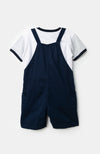 Conjunto de camiseta y overol para bebé niño en tela suave color azul