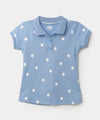 Camiseta Tipo Polo Estampada Para Niña En Algodón Color Lila