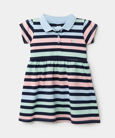 Vestido Tipo Polo Para Bebé Niña En Algodón De Rayas