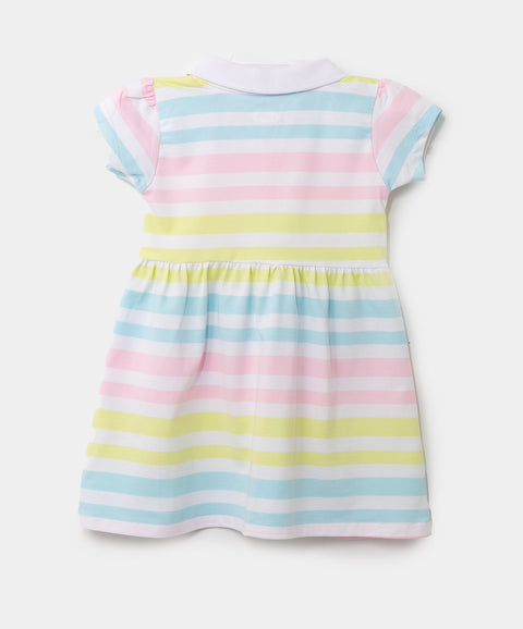 Vestido Tipo Polo Para Bebé Niña En Algodón De Rayas