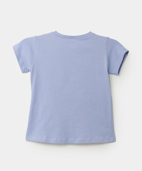 Camiseta Manga Corta Para Bebé Niña En Licra Color Lila