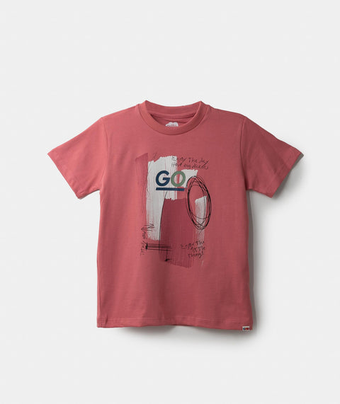 Camiseta Manga Corta Para Niño En Tela Suave Color Rosado Oscuro