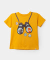 Camiseta Manga Corta Para Bebé Niño En Tela Suave Color Ocre
