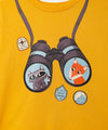 Camiseta Manga Corta Para Bebé Niño En Tela Suave Color Ocre