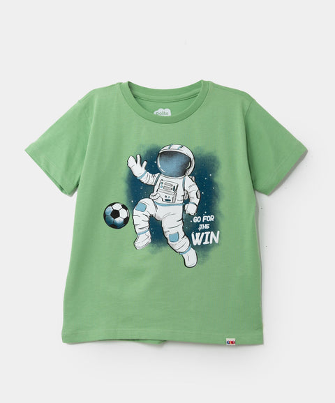 Camiseta Manga Corta Para Bebé Niño En Tela Suave Color Verde
