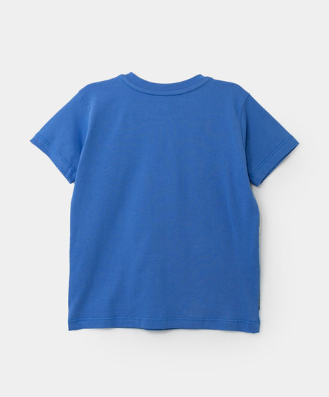 Camiseta Manga Corta Para Bebé Niño En Tela Suave Color Azul