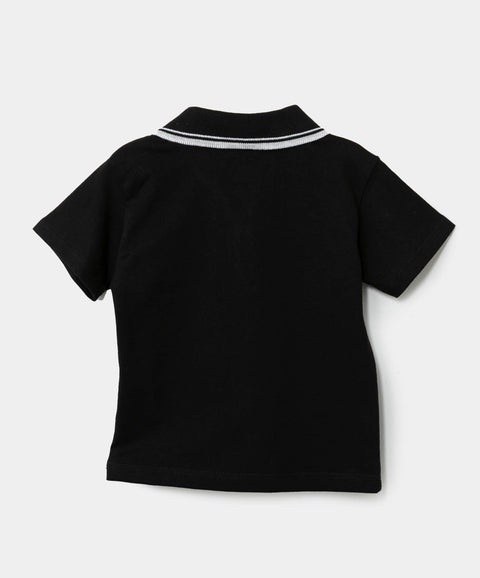 Camiseta Tipo Polo Para Recién Nacido En Algodón Color Negro