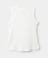 Camiseta manga sisa para niña en rib color blanco