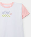 Camiseta Con Estampado Manga Corta Para Bebé Niña En Licra Color Blanco