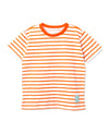 Camiseta Manga Corta Para Bebé Niño Preteñido Rayas Color Naranja