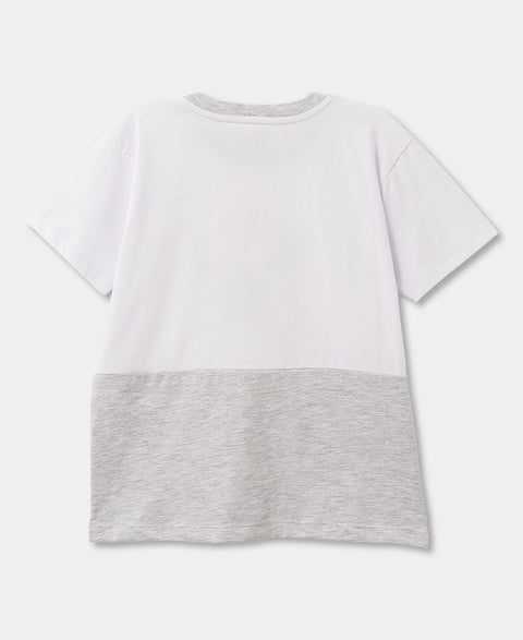 Camiseta Para Bebé Niño En Tela Suave En Color Blanco y Gris
