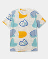 Camiseta Para Niño En Tela Suave Color Marfil Estampado