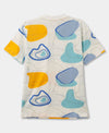 Camiseta Para Niño En Tela Suave Color Marfil Estampado