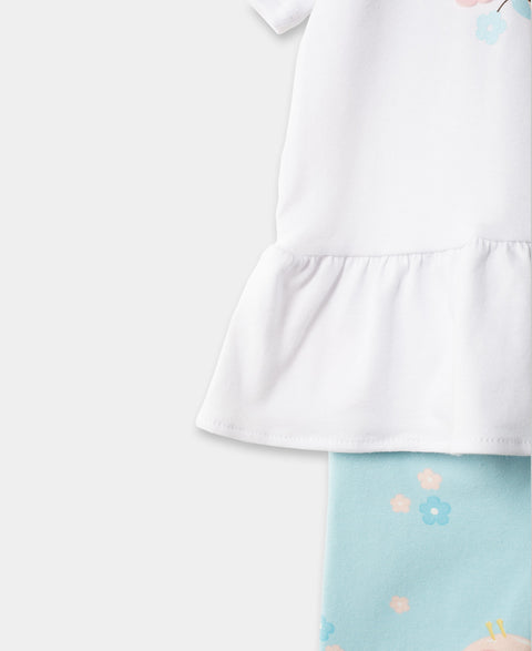 Conjunto De Camiseta Y Leggins Para Recién Nacida En Licra Color Blanco
