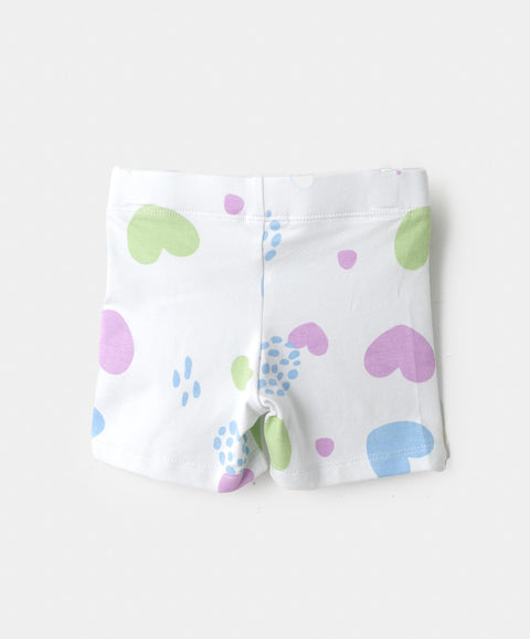 Short Biker Para Bebé Niña En Licra Estampada Color Blanco