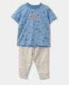 Conjunto Camiseta Pantalón Deportivo Para Recién Nacido En Tela Suave Color Azul