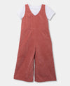 Conjunto Overol Y Camiseta Para Bebé Niña En Lino Color Rosado