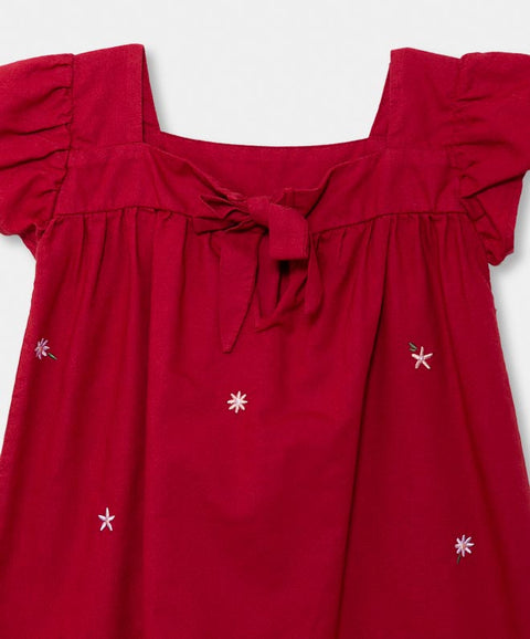 Vestido Para Bebé Niña En Poliéster Color Vino