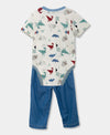 Conjunto Body Pantalón Para Recién Nacido En Tela Suave Color Marfil