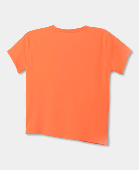 Camiseta Manga Corta Para Niña En Licra Color Naranja