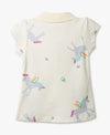 Camiseta Tipo Polo Estampada Para Bebé Niña En Algodón Color Marfil