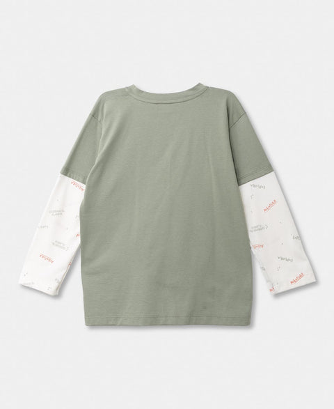 Camiseta Manga Larga Para Bebé Niño En Algodón Color Verde
