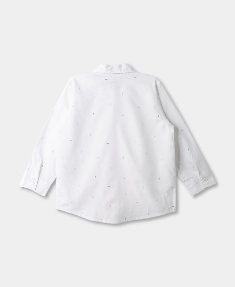 Camisa Manga Larga Con Moño Para Bebé Niño Color Blanco