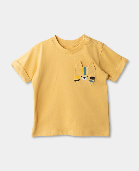 Camiseta Para Recién Nacido En Tela Suave Color Ocre