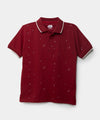 Camiseta Tipo Polo Estampada Para Niño En Algodón Color Rojo