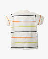 Camiseta Tipo Polo Para Bebé Niño En Algodón Color Marfil Con Rayas
