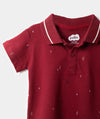 Camiseta Tipo Polo Estampada Para Recién Nacido En Algodón Color Rojo