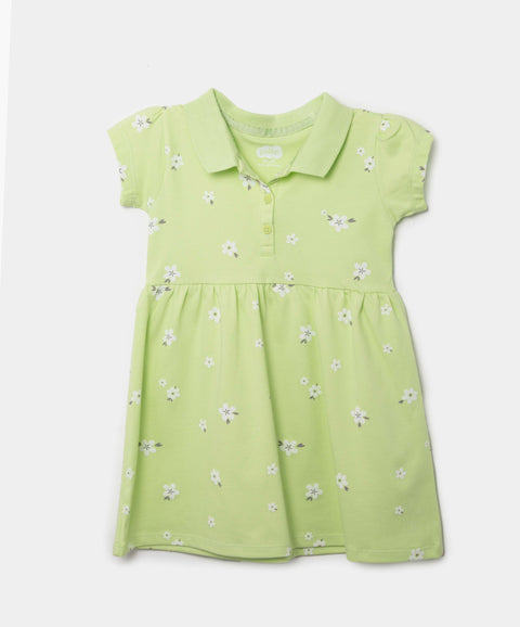 Vestido Tipo Polo Para Bebé Niña En Algodón Color Verde