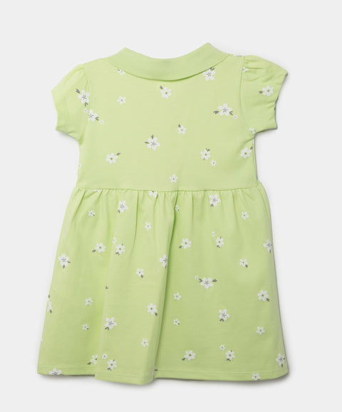 Vestido Tipo Polo Para Bebé Niña En Algodón Color Verde