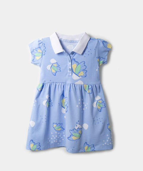 Vestido Tipo Polo Para Bebé Niña En Algodón Color Hortensia