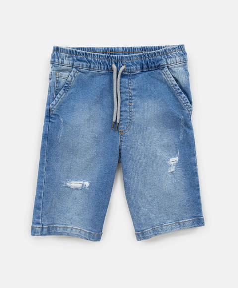 Bermuda Para Niño En Denim Tono Medio Claro