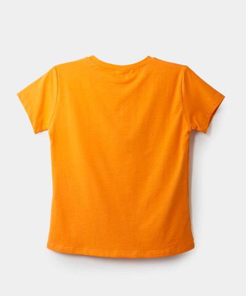Camiseta Manga Corta Para Niña En Licra Color Naranja