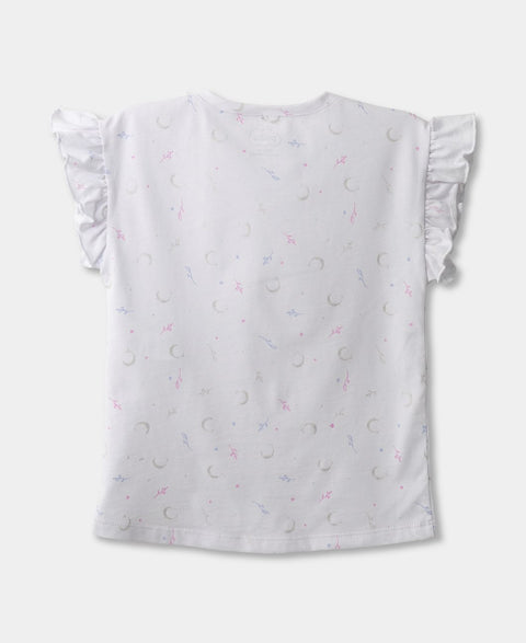 Camiseta Manga Corta Para Bebe Niña En Tela Suave Color Blanco