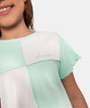 Camiseta Manga Corta Para Niña En Rib Color Verde Agua