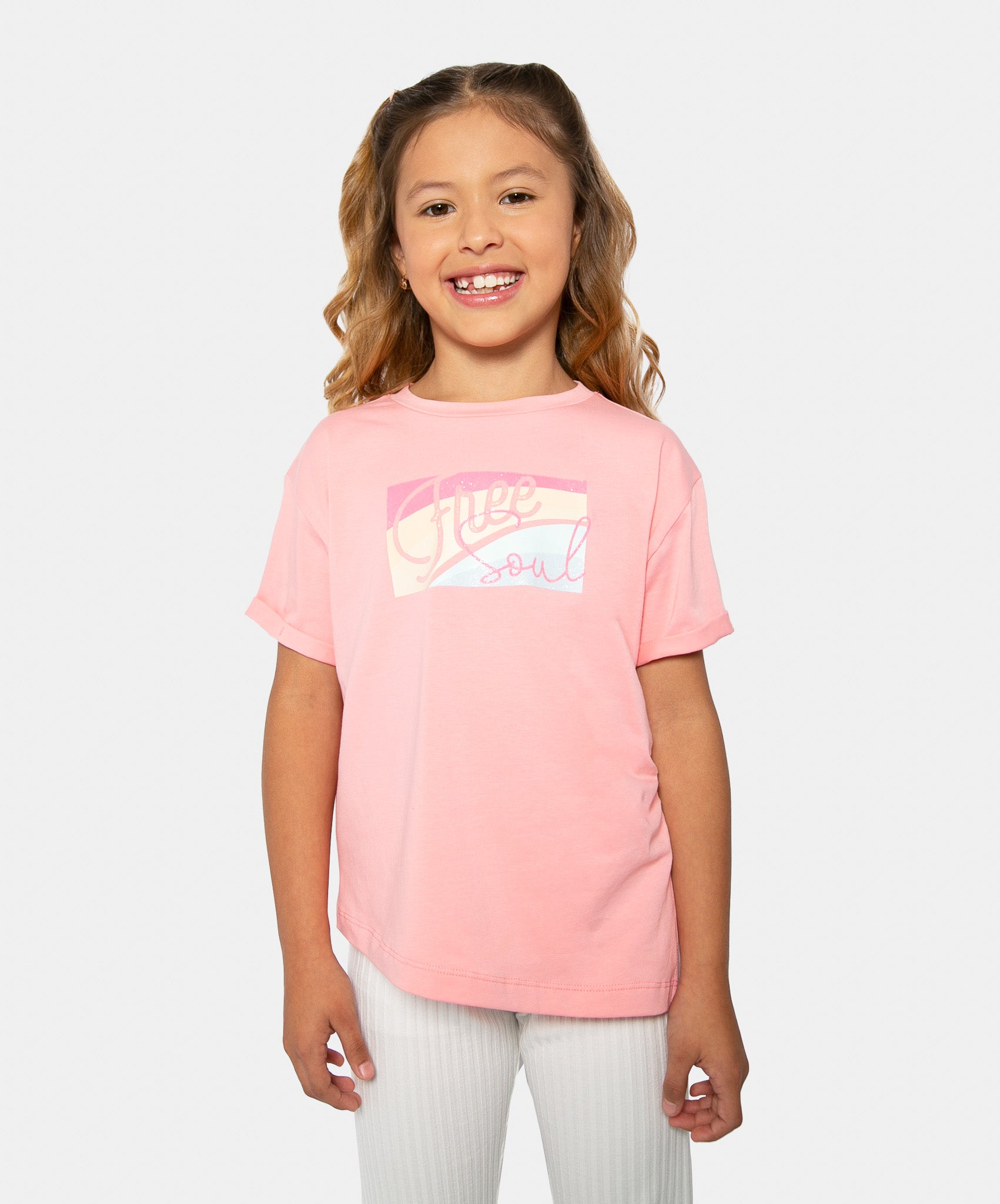 Camiseta de Frozen marfil manga corta para niña